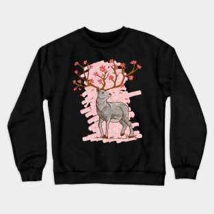 Cherry Blossom Deer Sakura Crewneck Sweatshirt